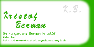 kristof berman business card